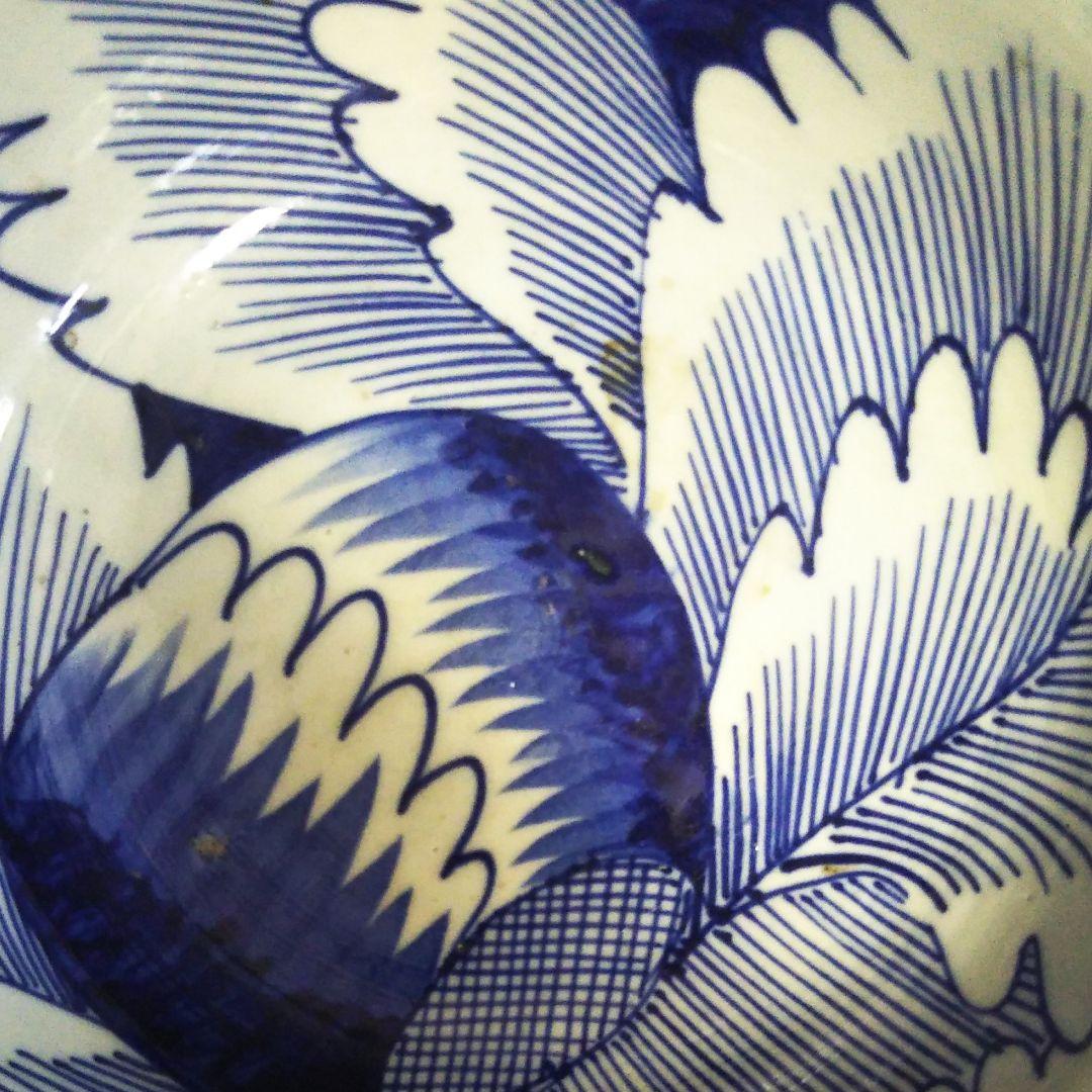 ※古伊万里染付け牡丹紋深鉢/蛇の目高台/箱無し/