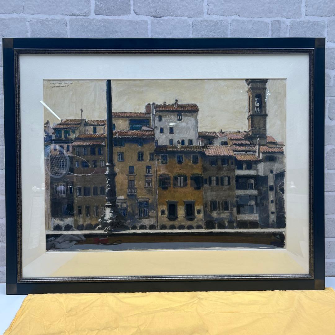 5787 橋本清一 ルンガルノ・コルシーニ ◆パステル画 肉筆◆直筆サイン有