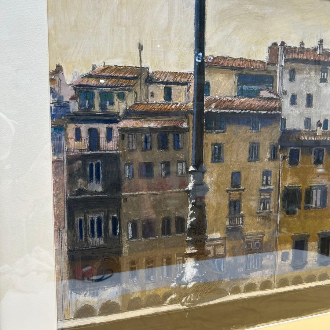 5787 橋本清一 ルンガルノ・コルシーニ ◆パステル画 肉筆◆直筆サイン有