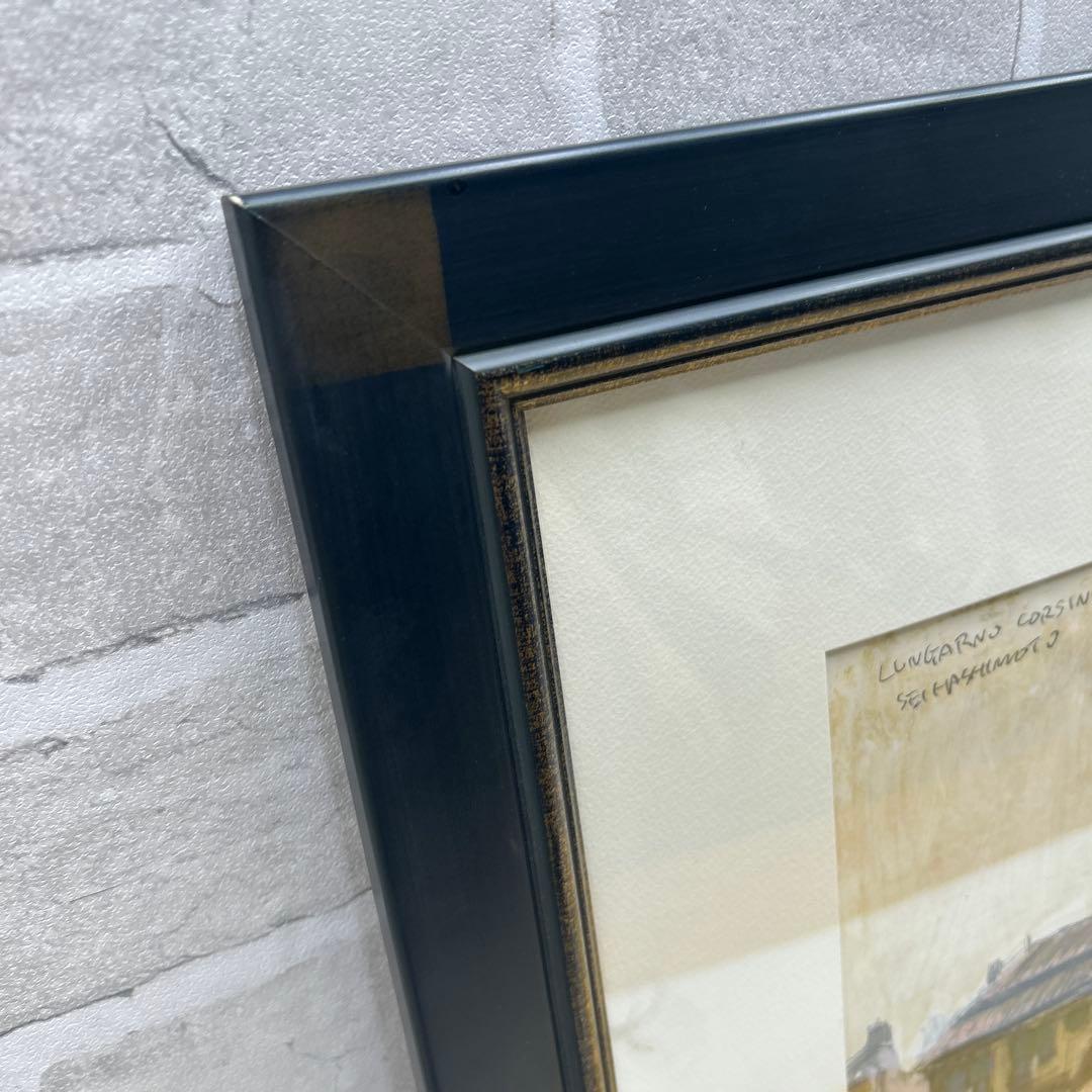 5787 橋本清一 ルンガルノ・コルシーニ ◆パステル画 肉筆◆直筆サイン有