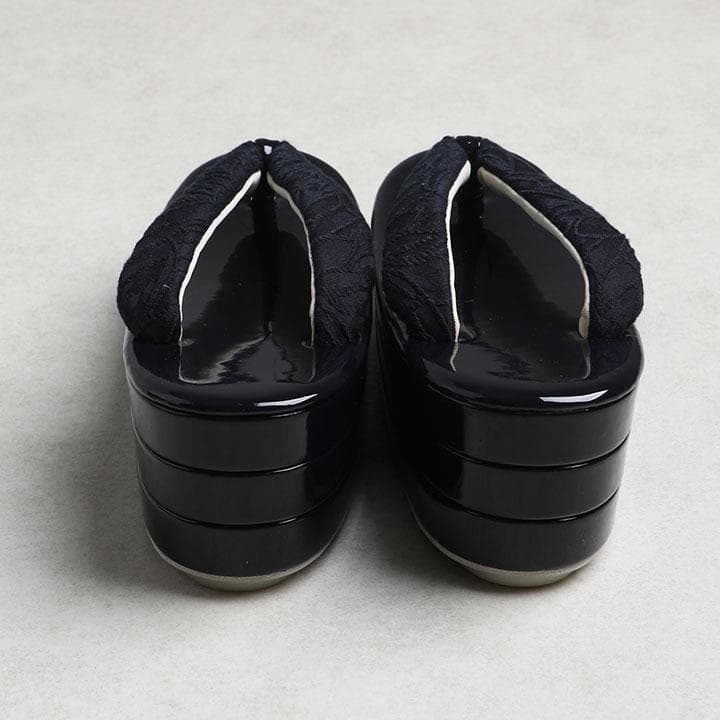 【新品】振袖用 草履バッグセット　ジャガード織り　黒　草履24cm