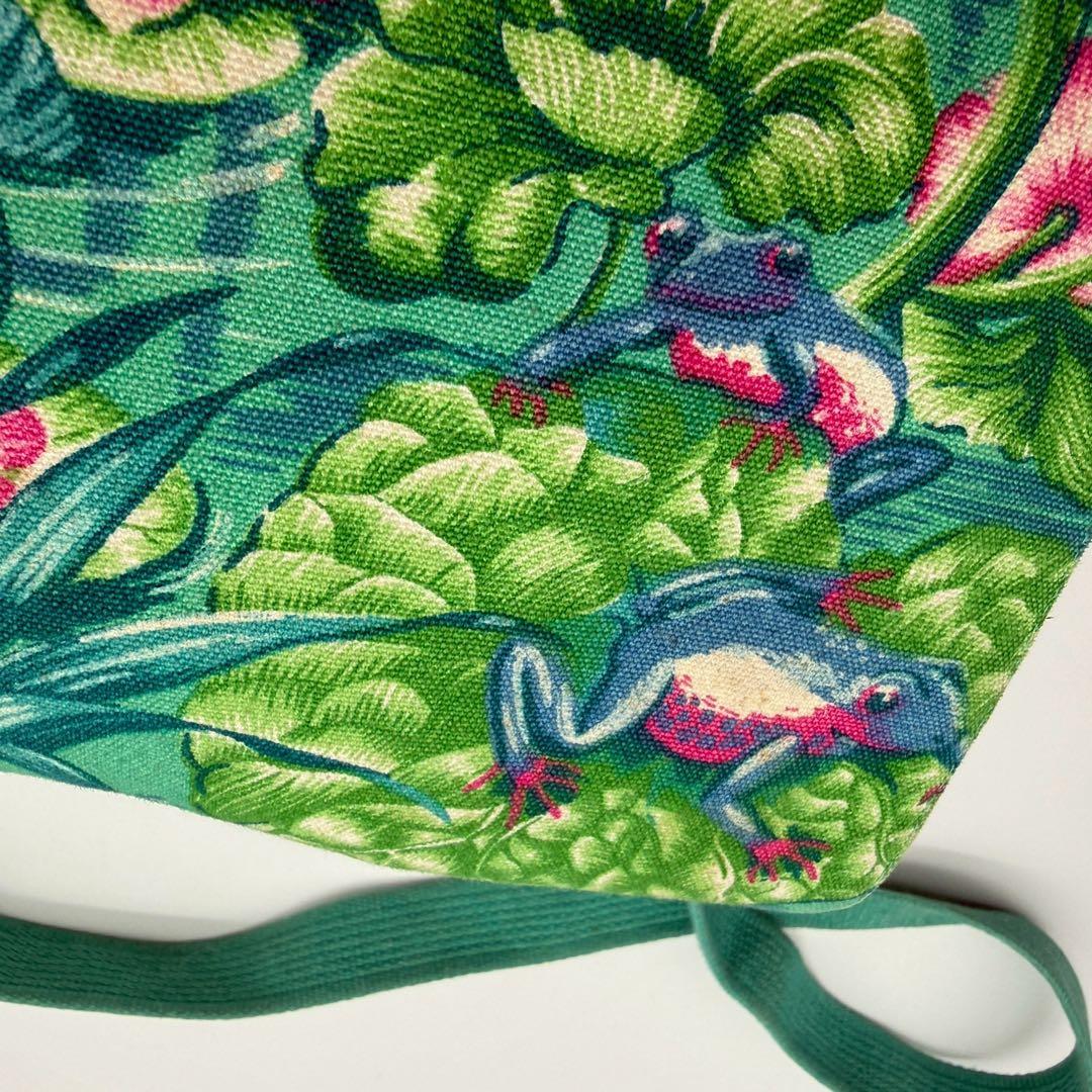 美品 HERMES ヴィンテージ ターンロック カエル 花柄 ショルダーバッグ