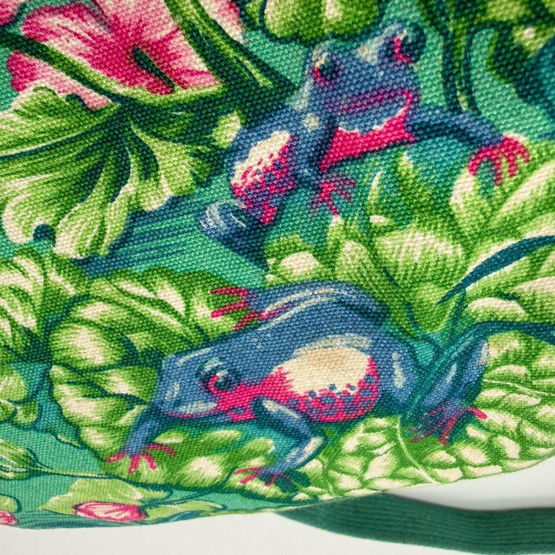 美品 HERMES ヴィンテージ ターンロック カエル 花柄 ショルダーバッグ