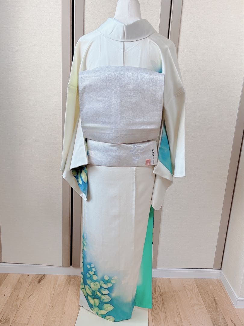 訪問着　フルセット　裄66 友禅　正絹　卒業式　入学式　結婚式　M L 袋帯