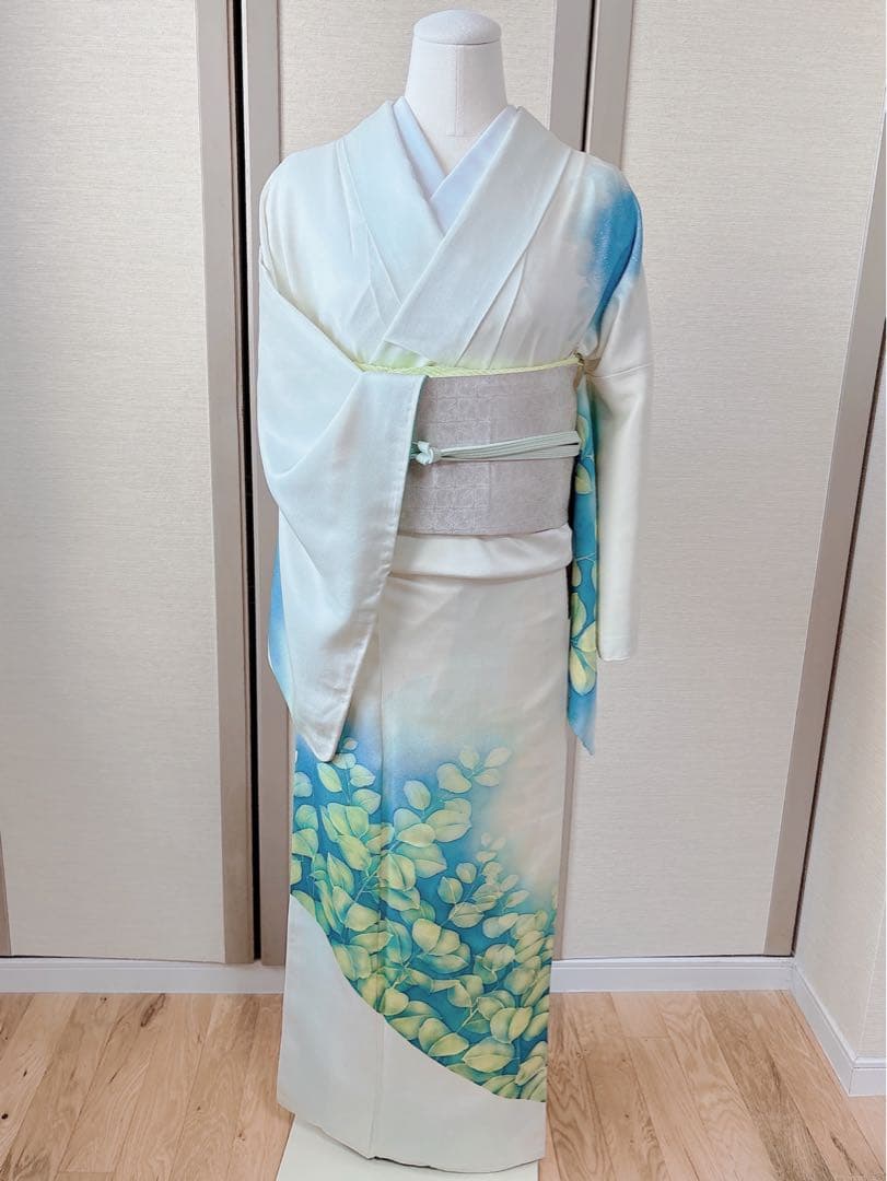 訪問着　フルセット　裄66 友禅　正絹　卒業式　入学式　結婚式　M L 袋帯