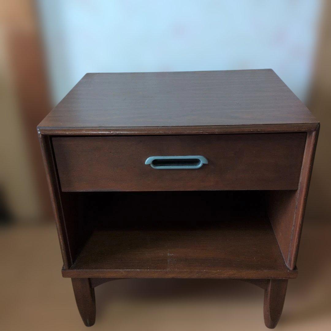 USA米軍放出家具ドレクセル サイドテーブル 引き出し付き