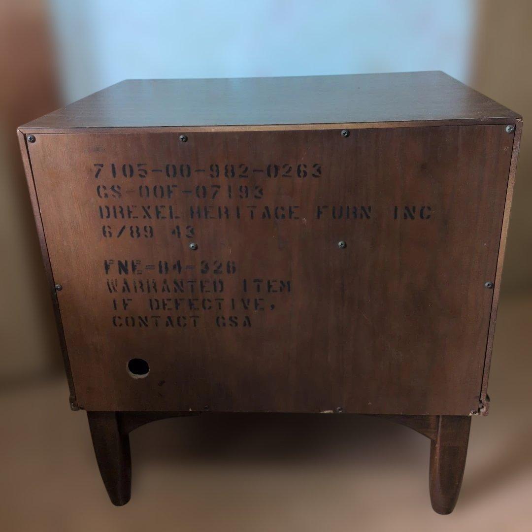 USA米軍放出家具ドレクセル サイドテーブル 引き出し付き