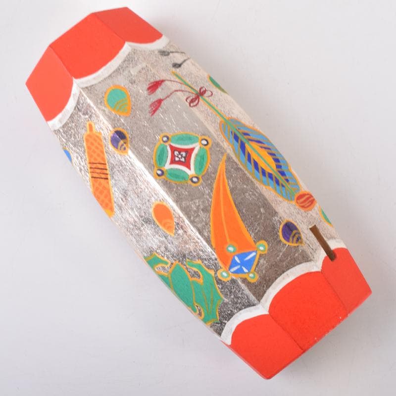 茶道具　宝尽し蒔絵　ぶりぶり香合　在銘　共箱　V　7082