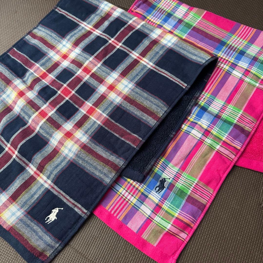 大人気・ロングサイズ・長方形・プレゼント♡ラルフローレン ガーゼフェイスタオル