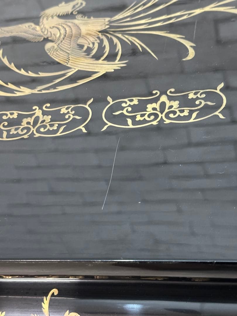 【taka】定価65万　螺鈿細工　鳳凰　木製漆塗り　テーブル　机