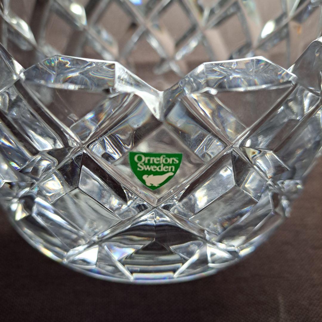 Sweden Orrefos　クリスタルガラス　ボウル　花瓶　小物入　置物