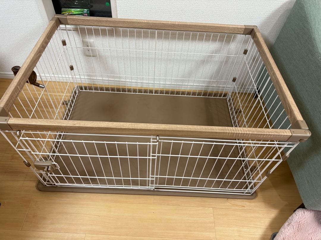 小＆中型犬用ホワイトブラウンケージ