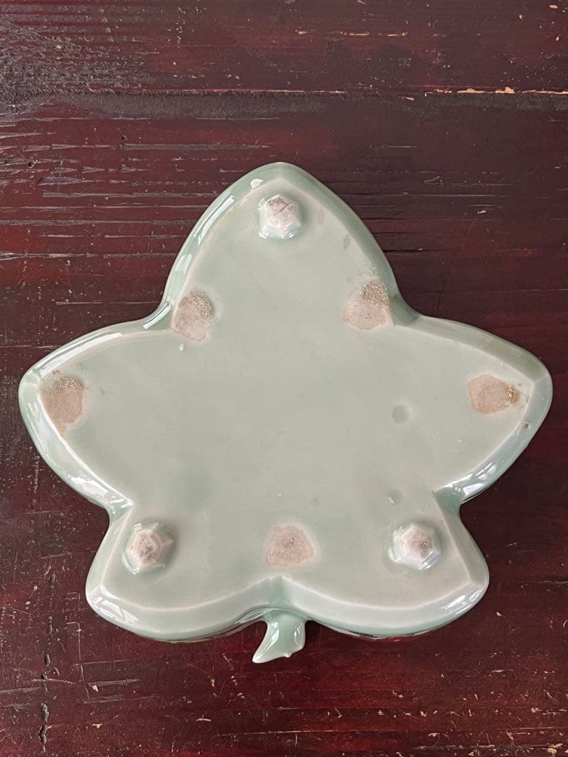 希少　注文品　清朝期　新渡　楓形鉢　五彩　蝶　虫　菊　中国古玩　変形向付菓子鉢