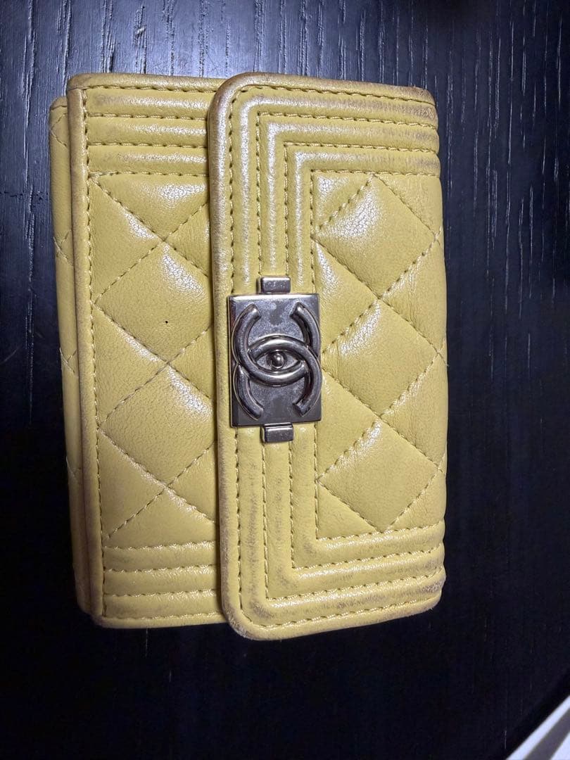 CHANEL ボーイシャネル ミニウォレット ケース イエロー　ミニ財布
