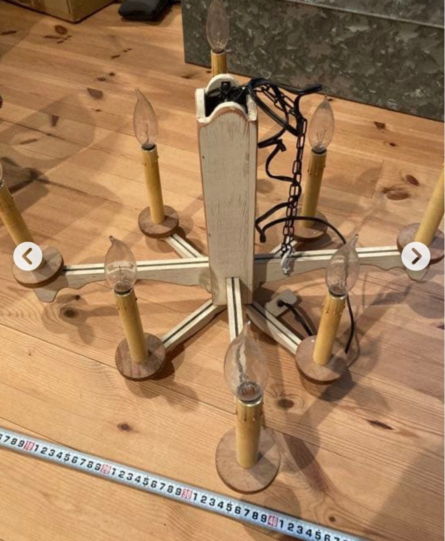 アンファン シャンデリア カントリー 木製 8灯 レトロ