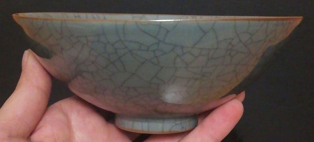 渡辺俊直作　郊檀窯　青磁　茶碗　共箱　略歴付　茶道具