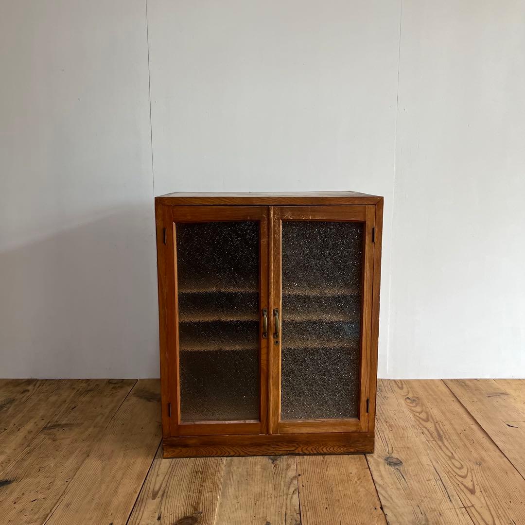 アンティーク ガラス キャビネット 書類棚 昭和レトロ z834