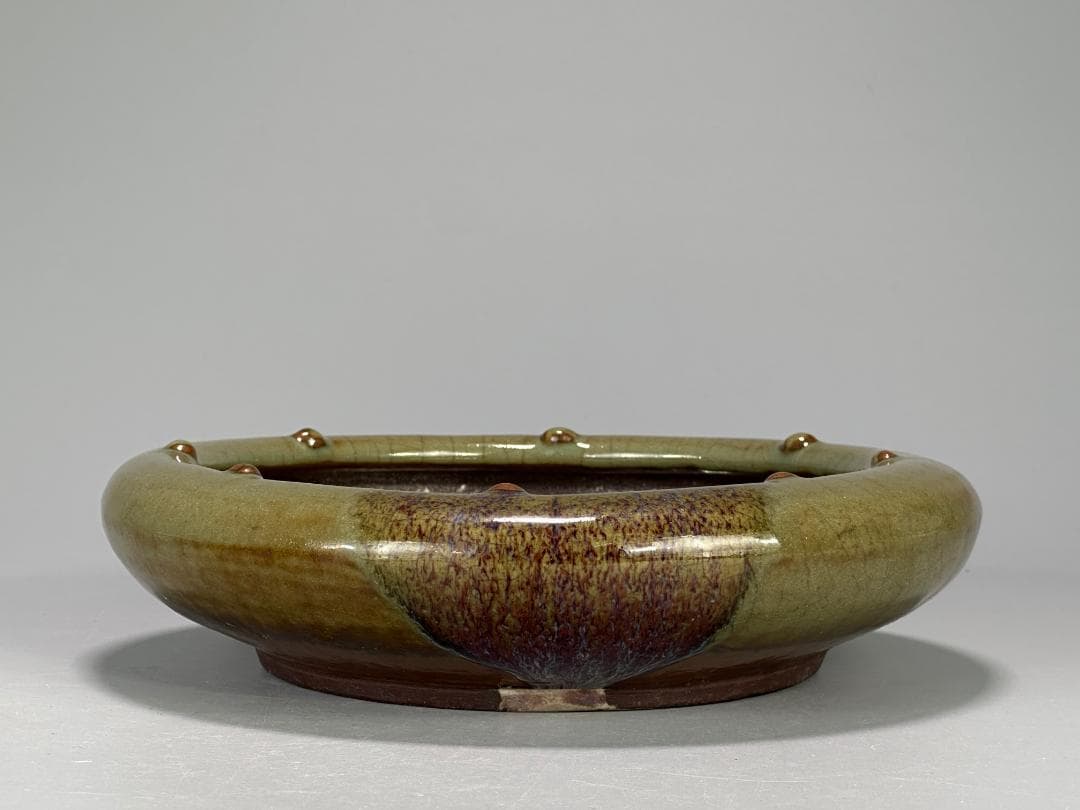 中国美術　清朝　清時代　鈞釉　鈞窯　水盤　三字款　時代物　古物　唐物