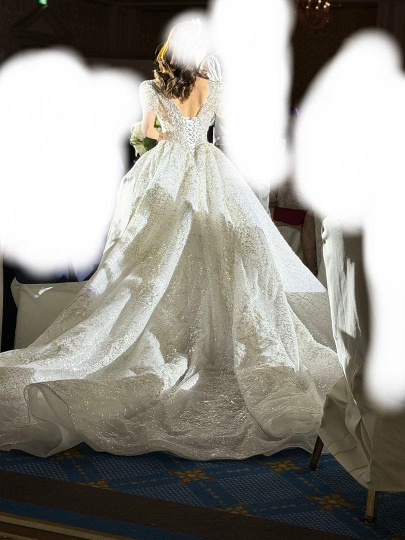 韓国　ウェディングドレス　グリッター