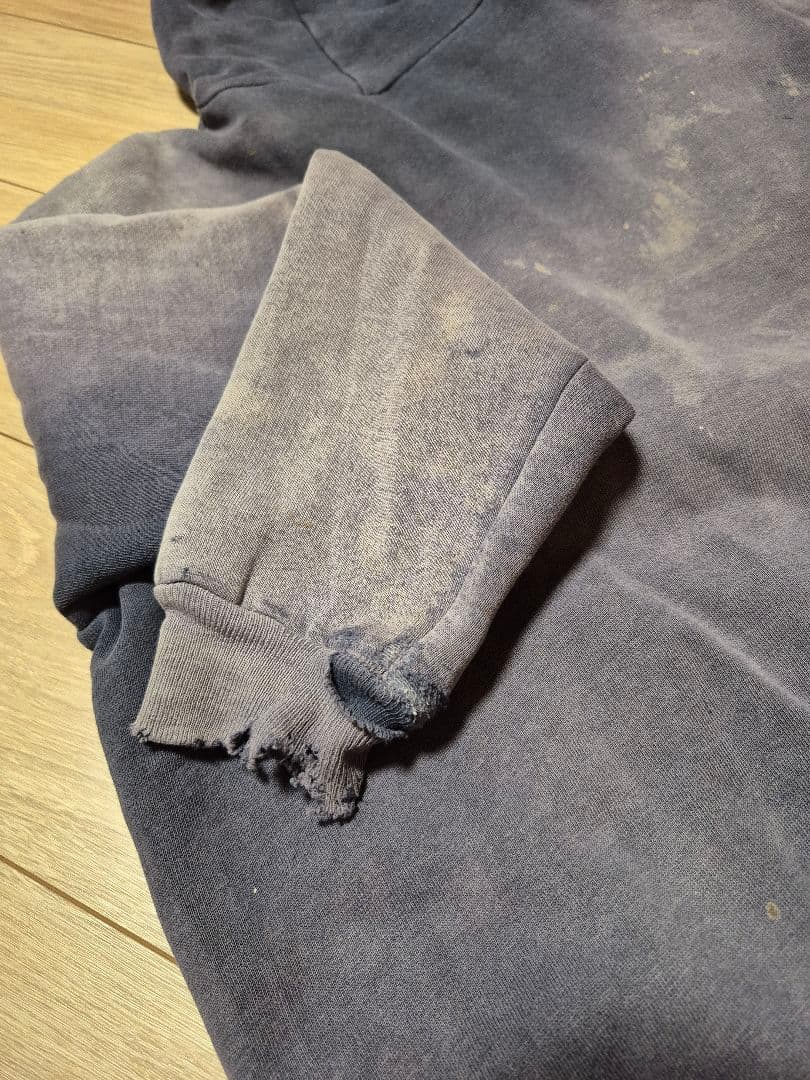 ヴィンテージ　ナス紺　裏サーマル　フルジップパーカー　60s　70s　セパポケ