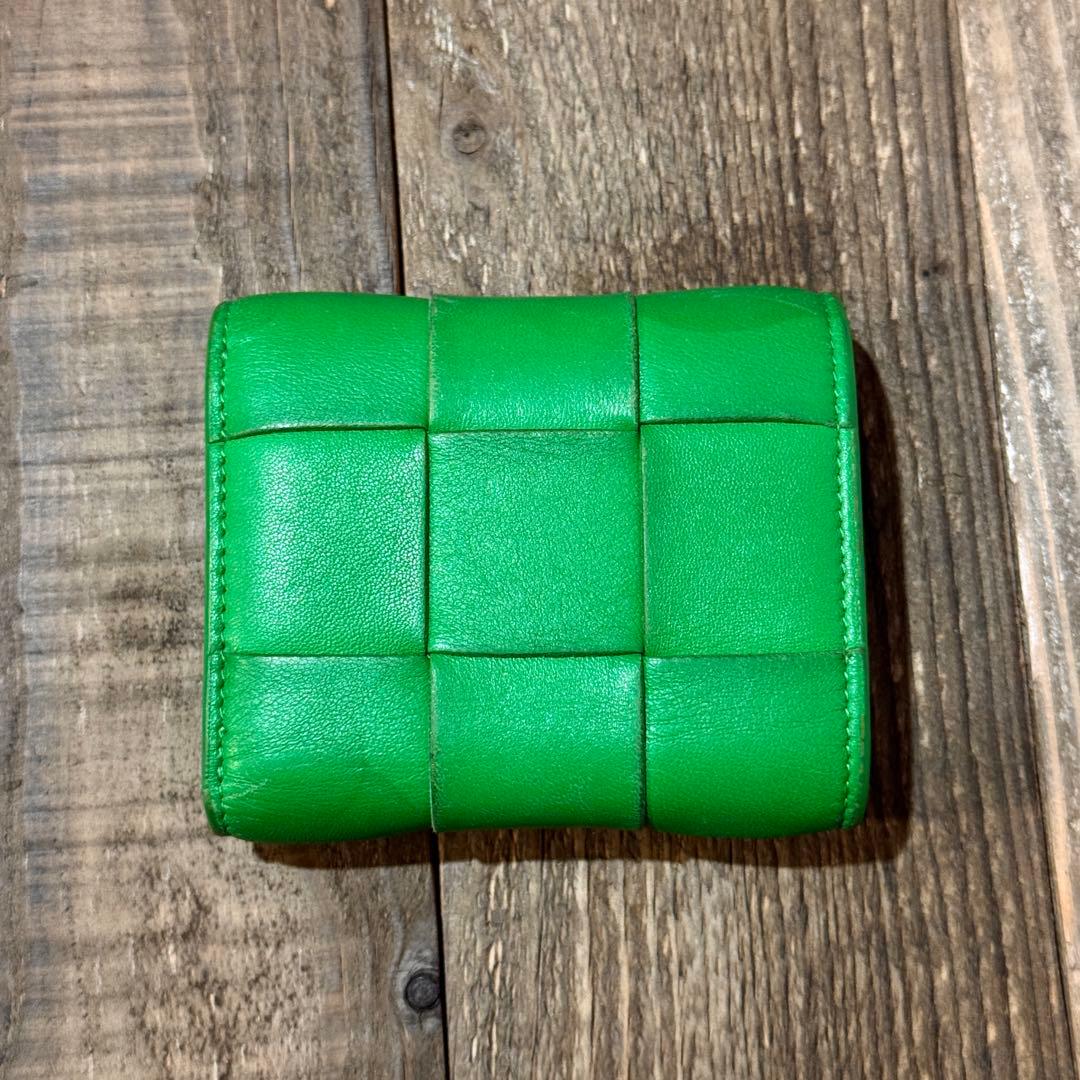 Bottega Veneta 三つ折り財布 グリーン カセット ボッテガ