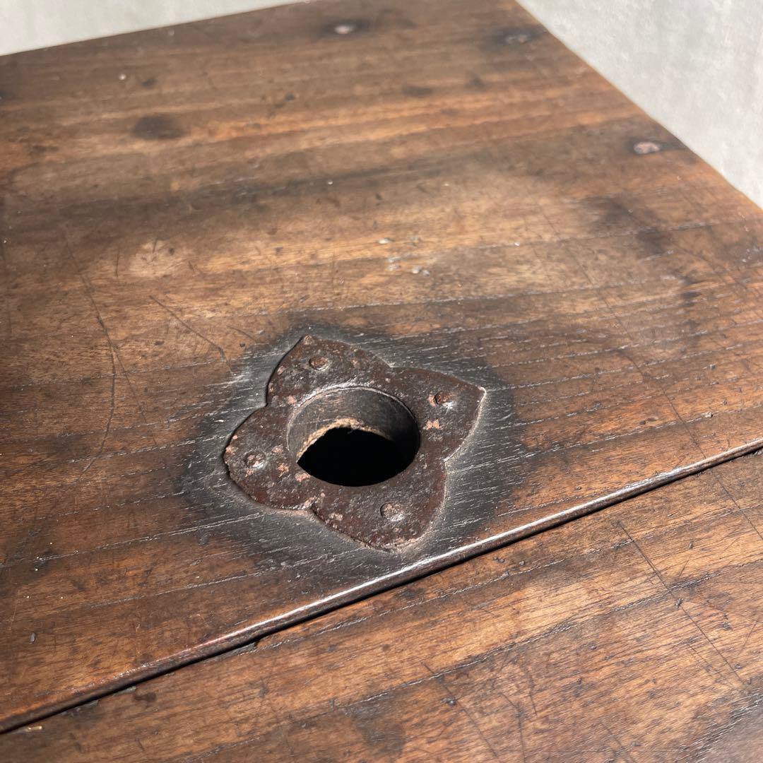 銭箱 銭函 小引出 時代金具 日本製 江戸時代 明治時代 古道具 欅