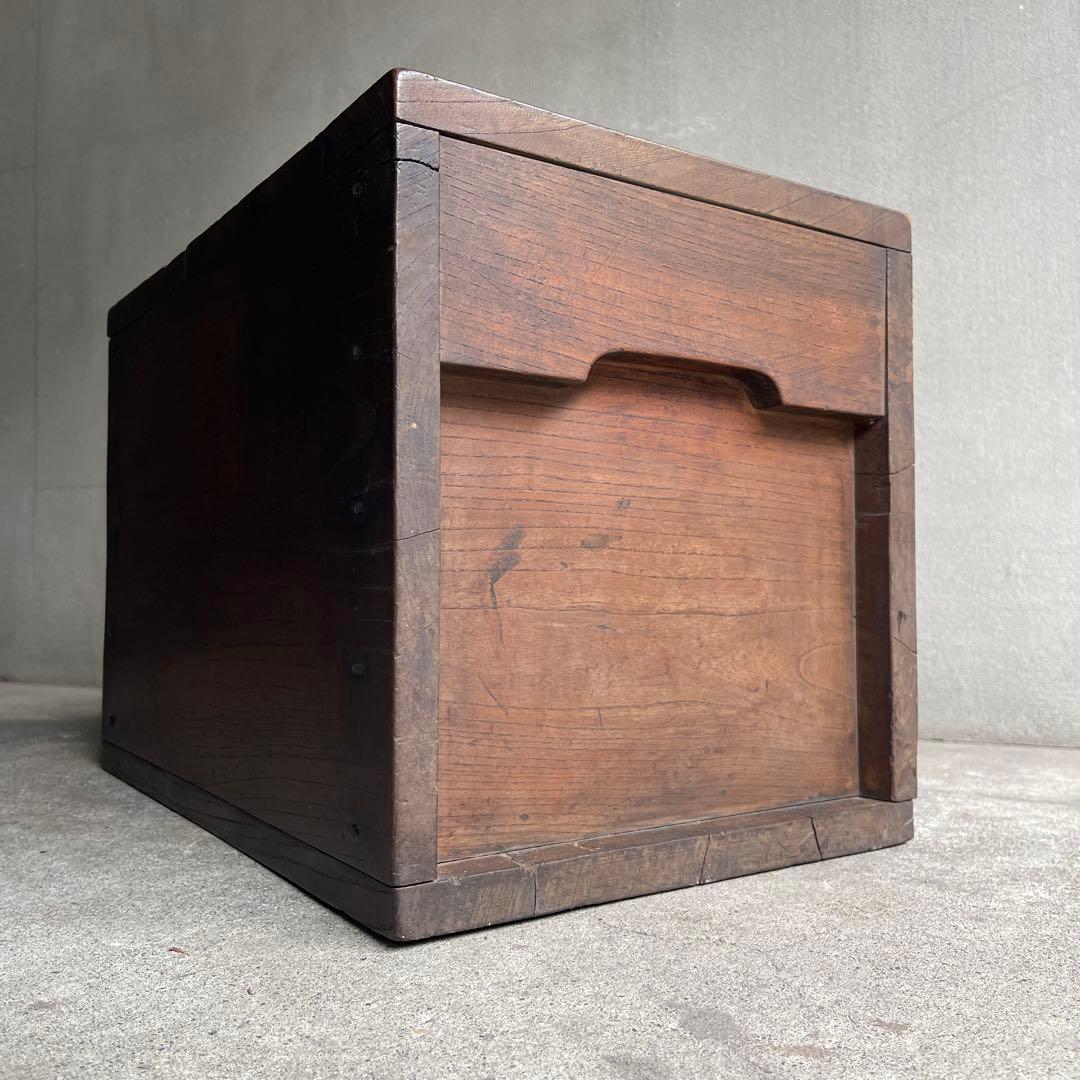 銭箱 銭函 小引出 時代金具 日本製 江戸時代 明治時代 古道具 欅