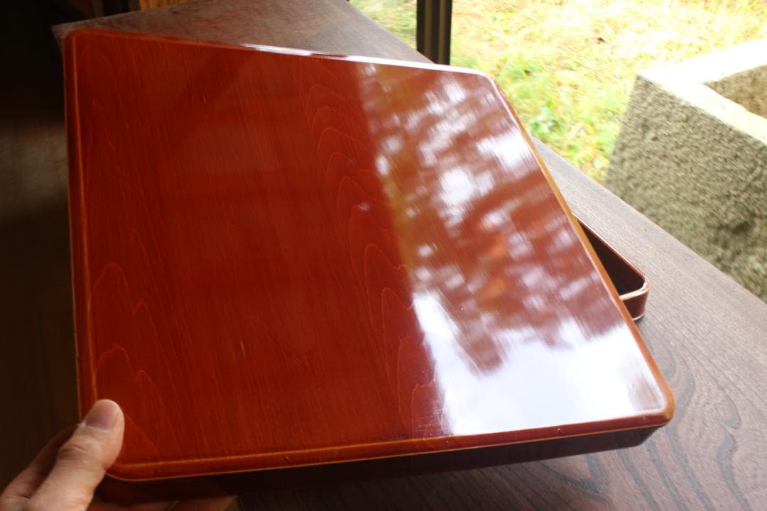 tenさま専用！隅丸四方デザインの春慶塗のお盆４点（検お盆お膳