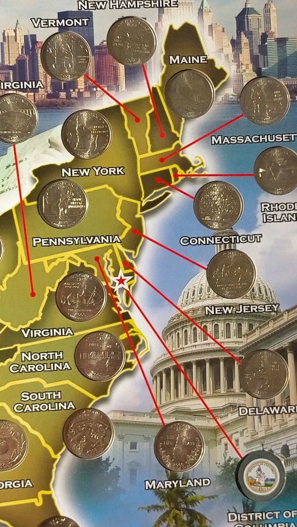 ☆。「アメリカ50州記念収納アルバム」(全50州収納済)。