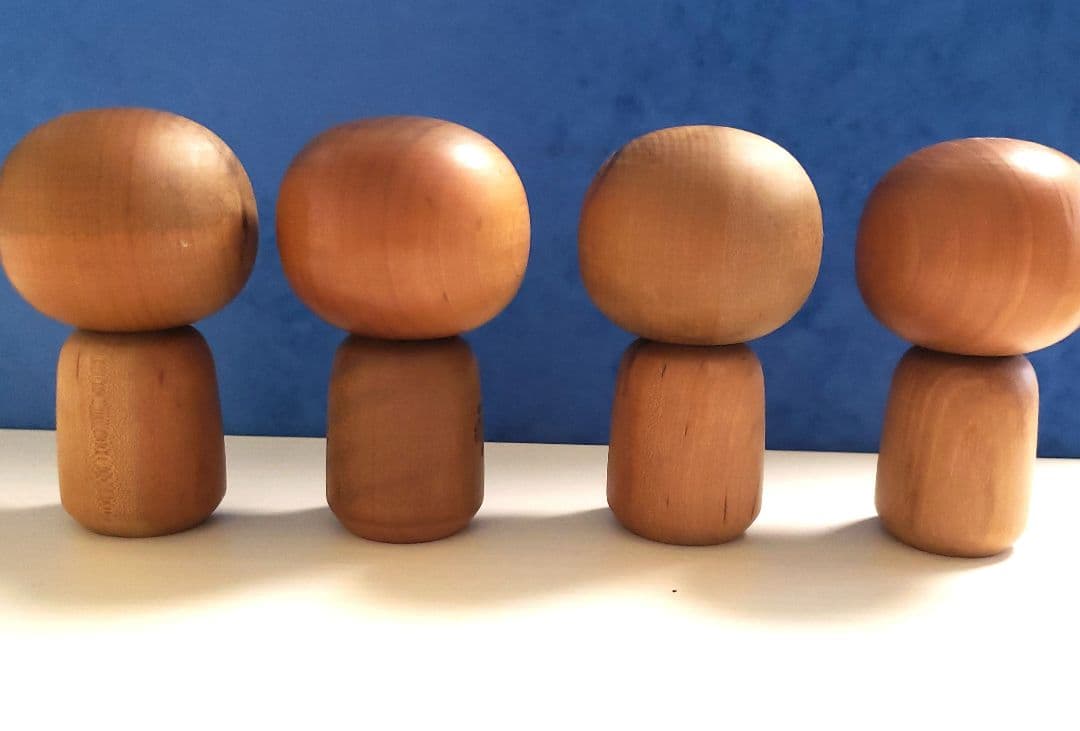 こけし4個　村上けん一作品サイン入り他