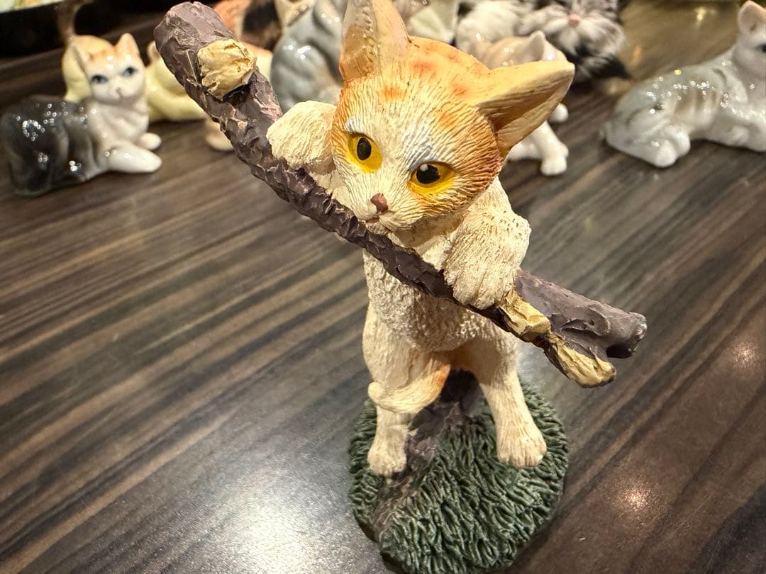 猫好きな方必見　猫のレトロ置物13点セット（ファー・陶器）　約20年前