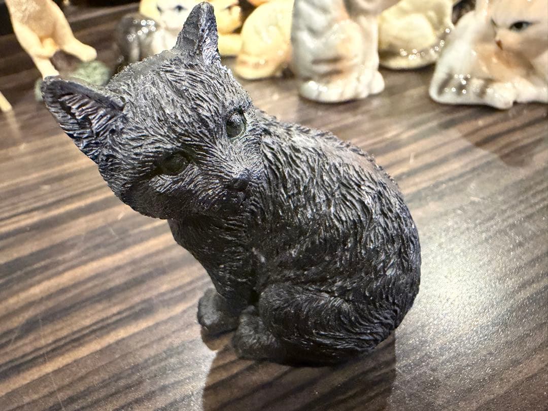 猫好きな方必見　猫のレトロ置物13点セット（ファー・陶器）　約20年前