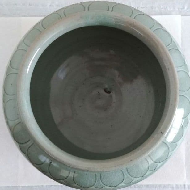 高麗青磁 池順鐸 高麗陶窯 韓国人間国宝 水指 壺インテリア 花瓶