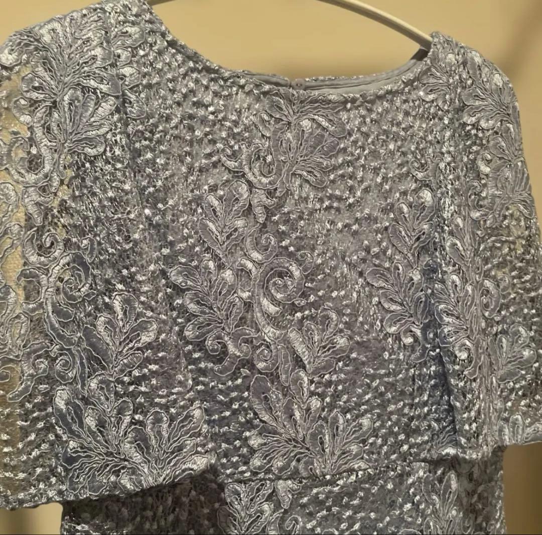 CELFORD 水色 レース スパンコールドレス