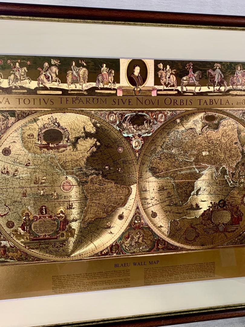 【新品・未使用】英国製 エッチングアート ヴィンテージ ホイルアート 地図