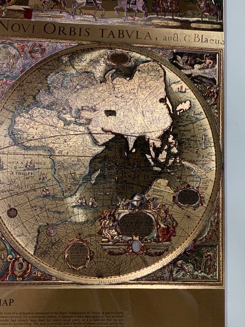 【新品・未使用】英国製 エッチングアート ヴィンテージ ホイルアート 地図