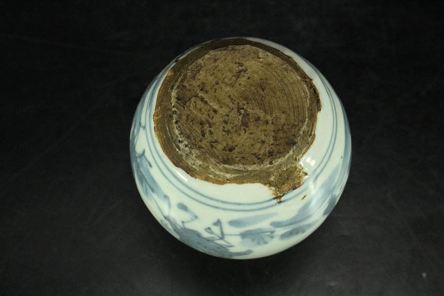 中国美術 古染付 祥瑞 茶入 明時代 唐物 鹿角蓋 茶道具伝来(K-XA856)