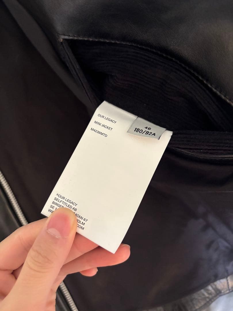 ち*ん様 レザーライダース ミニジャケットMini jacket 46ショート丈