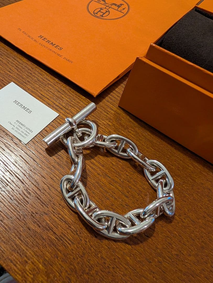 HERMES シルバーチェーンブレスレット