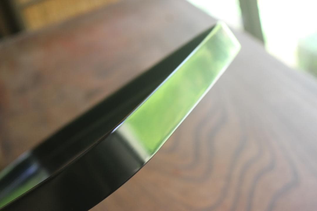 極小保管傷のみ！シンプルデザインに上質黒漆の美しい隅丸四方膳（検輪島塗お膳お盆