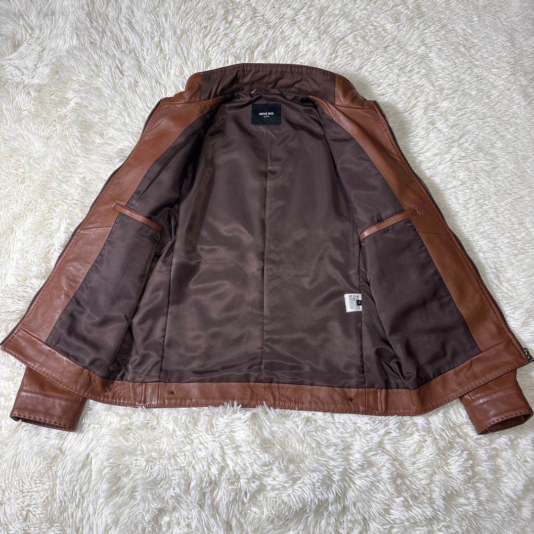 極美品✨MEN'S BIGI メンズビギ　シングルライダースジャケット　羊革