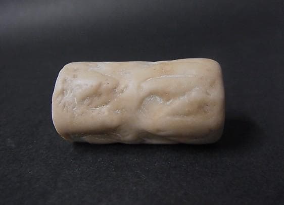★B1204★古代石 (259) 大型　円筒印章　古代オリエント　出土品
