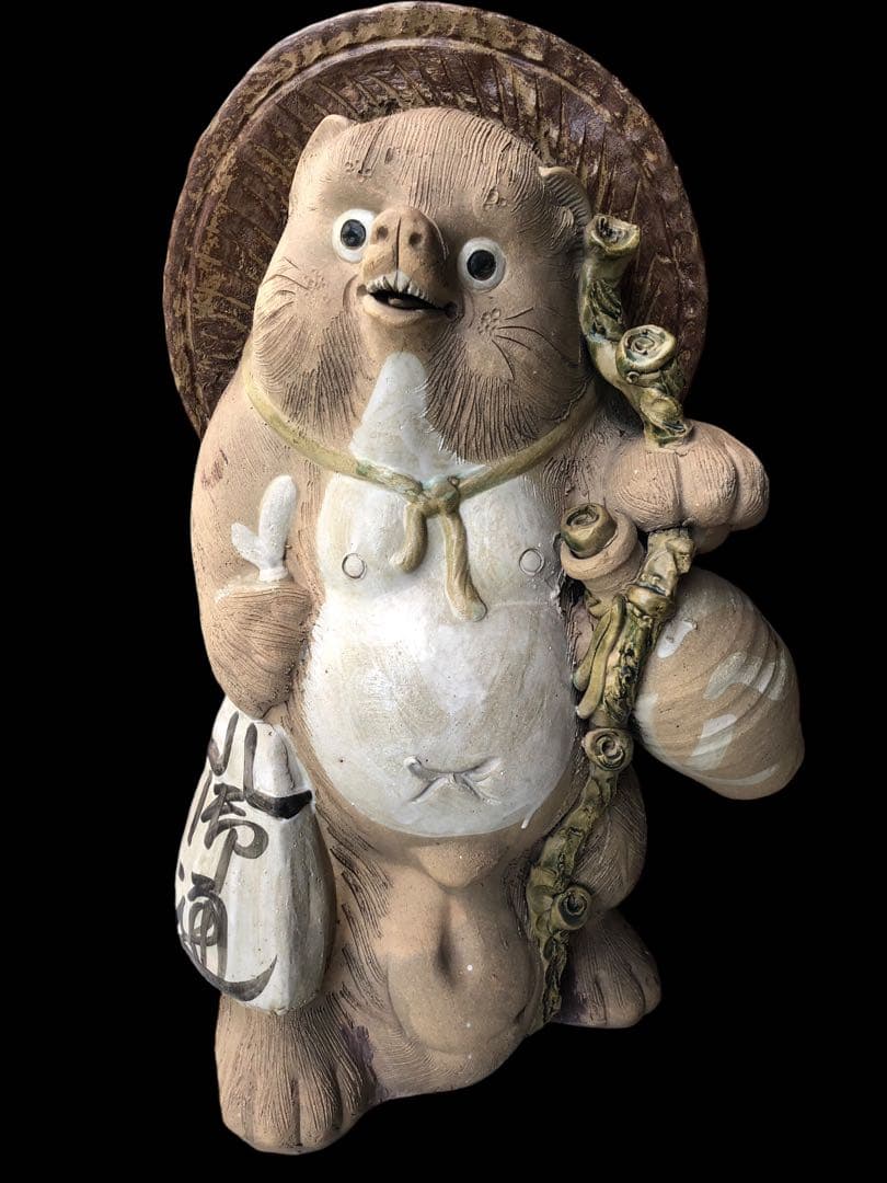 希少　60センチ　信楽焼　白たぬき　置物 骨董／アンティーク　ヴィンテージ 陶器