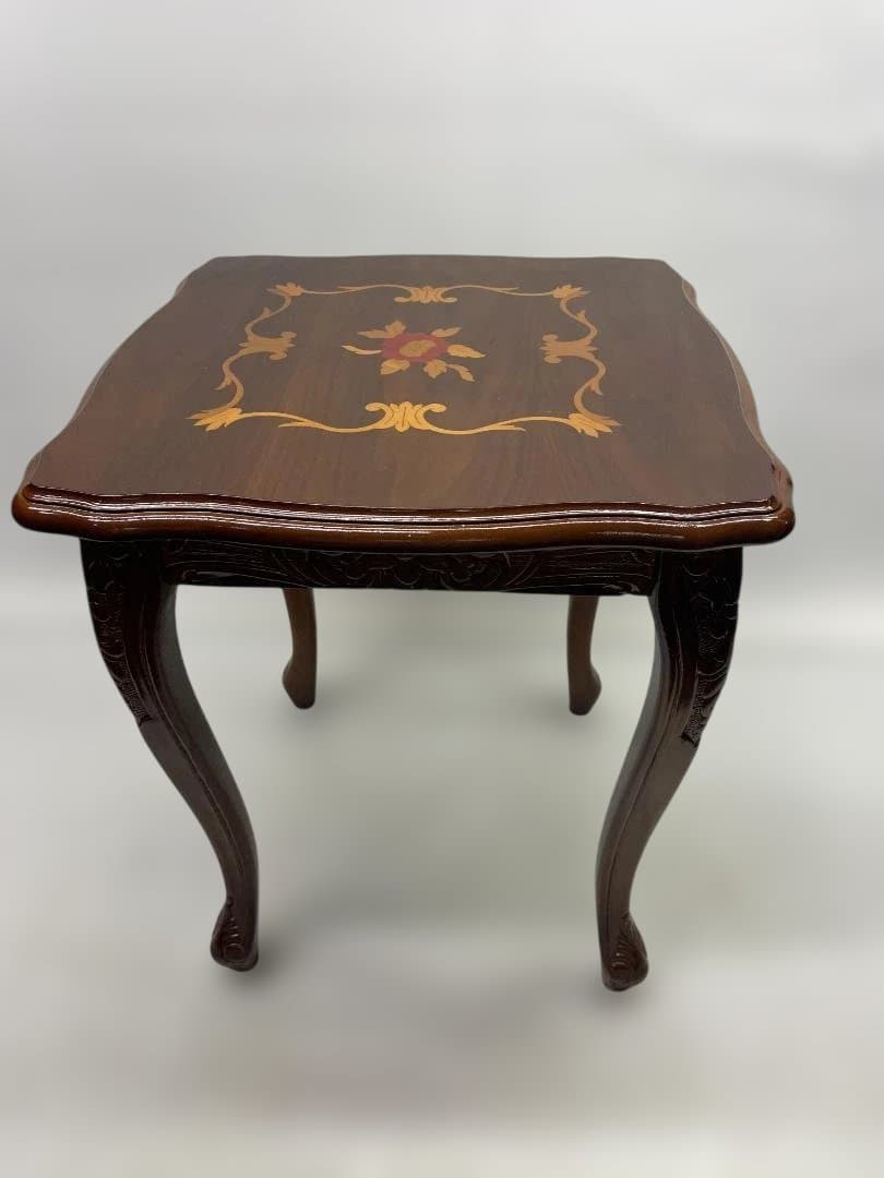 イタリアアンティーク 花柄象嵌 木製サイドボード 飾り棚 　01b37