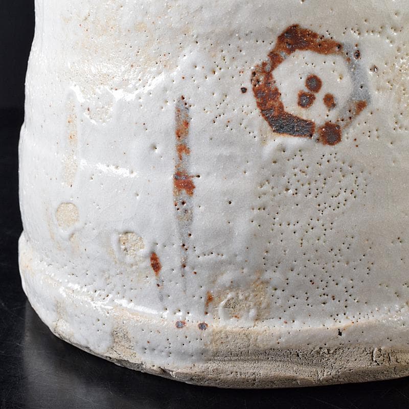 Gojyo人間国宝荒川豊蔵作　絵志野　水指　仕覆付　共箱　D　R8739B