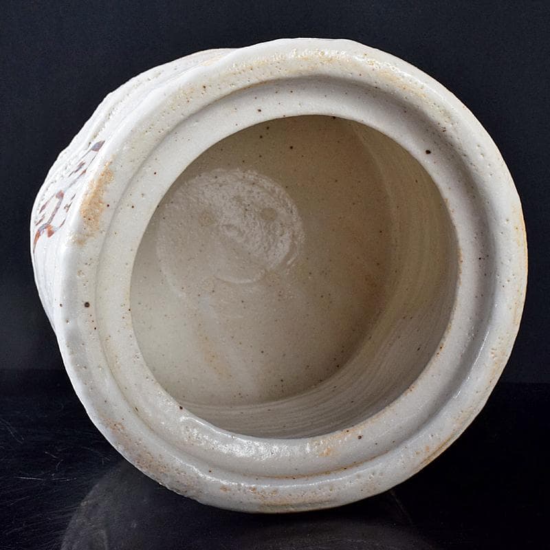 Gojyo人間国宝荒川豊蔵作　絵志野　水指　仕覆付　共箱　D　R8739B