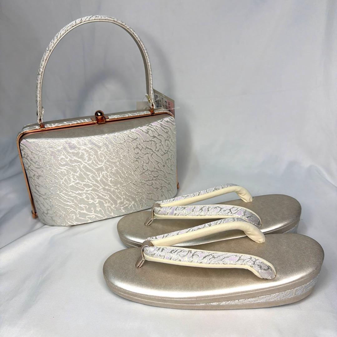 新品　草履　バッグ　セット　ローヴデコルテ　Mサイズ　シルバー　2025年モデル