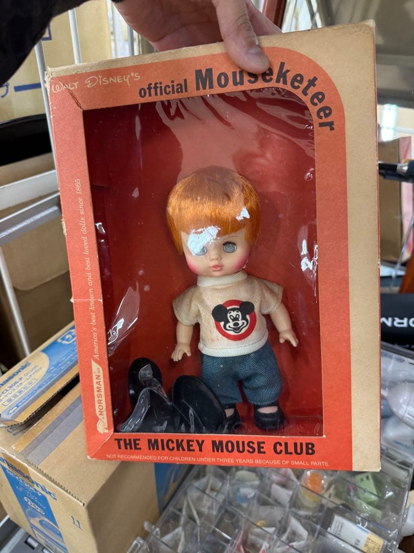 60s Disneyland マウスケティア人形 箱付 24cm 高級ビンテージ
