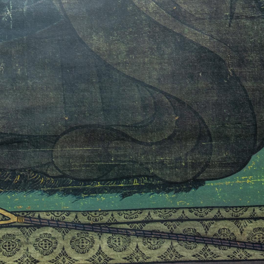 掛軸-1498　親鸞聖人像　熊皮御影　宇佐美松鶴堂　複製　総幅101センチの大幅