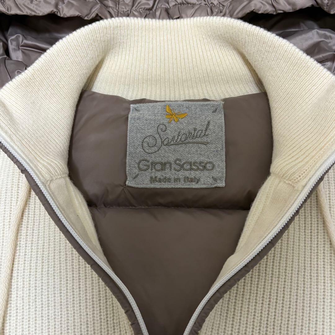 【美品54サイズ】グランサッソ ニット 切替 ダウンジャケット イタリア製